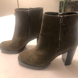 Dolce Vita Icarus Olive Green Suede Booties